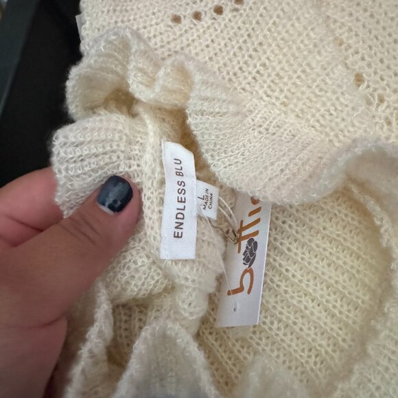 NWT Endless Blu Ruffle Sleeve Vest Top - Picture 4 of 4